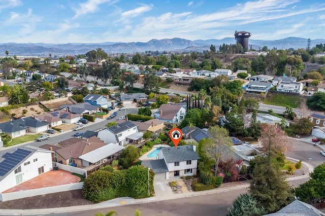 aerial view with a mountain view