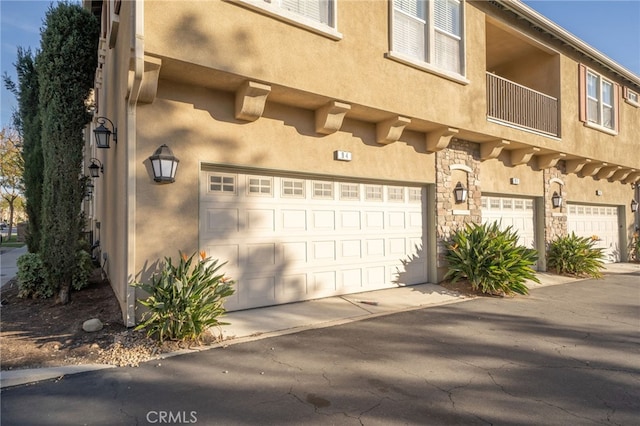 exterior space featuring a garage