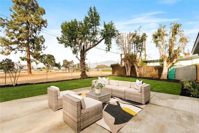 view of patio featuring outdoor lounge area