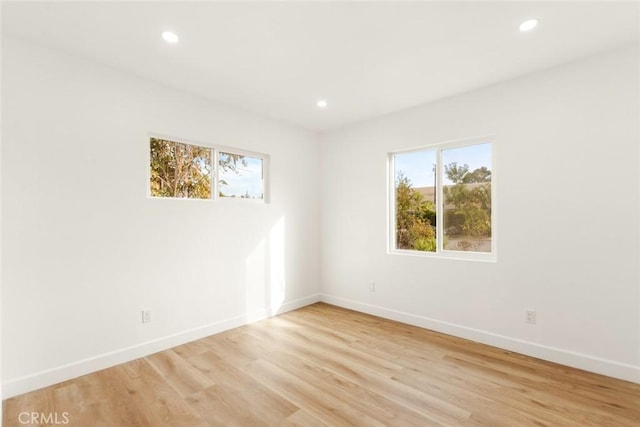 empty room featuring light wood-type flooring and a wealth of natural light