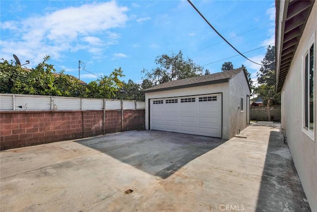 view of garage