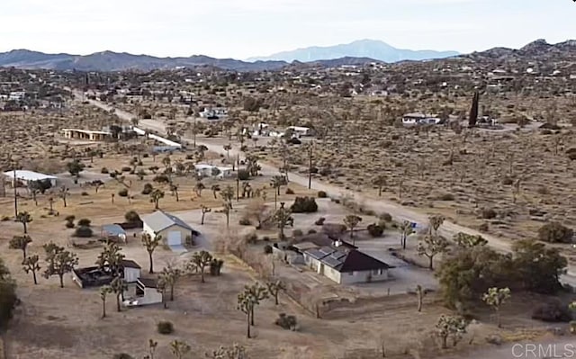 drone / aerial view with a mountain view