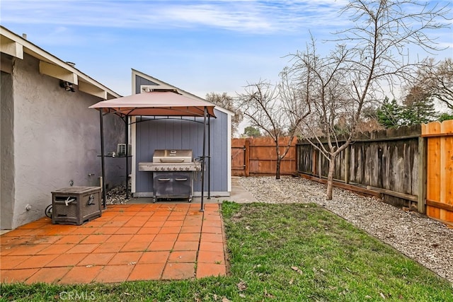 view of yard with a gazebo