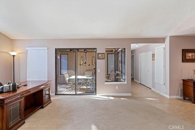 view of tiled living room