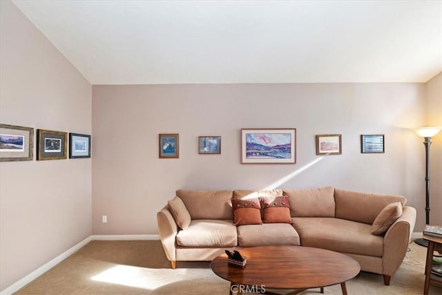 living room featuring carpet flooring