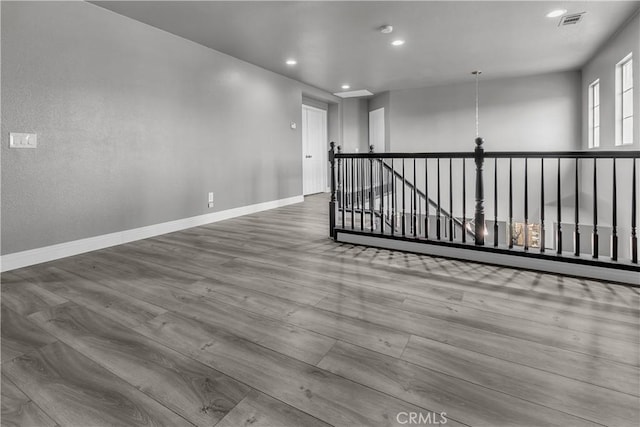 empty room with light wood-type flooring