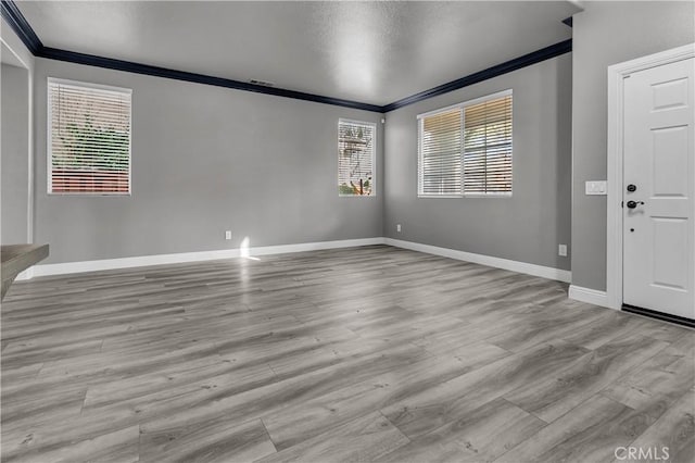 interior space with ornamental molding