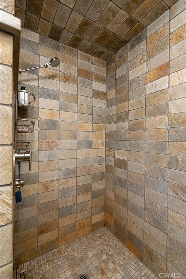 bathroom featuring a tile shower