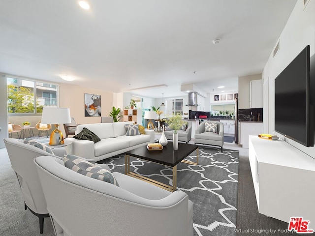 view of carpeted living room