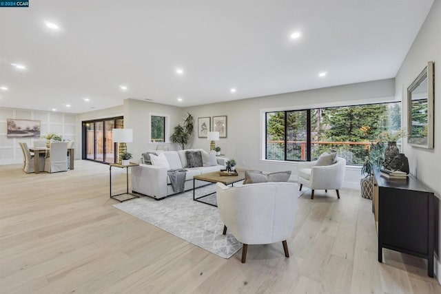 living room featuring light hardwood / wood-style floors