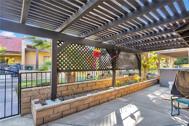 view of patio with a pergola