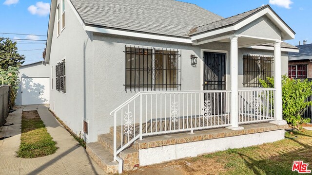 exterior space with covered porch