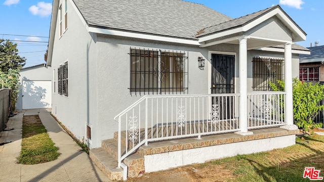 exterior space with a porch