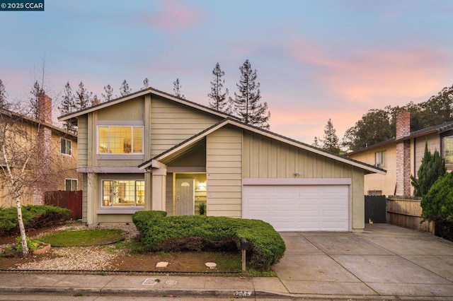 view of front of house featuring a garage