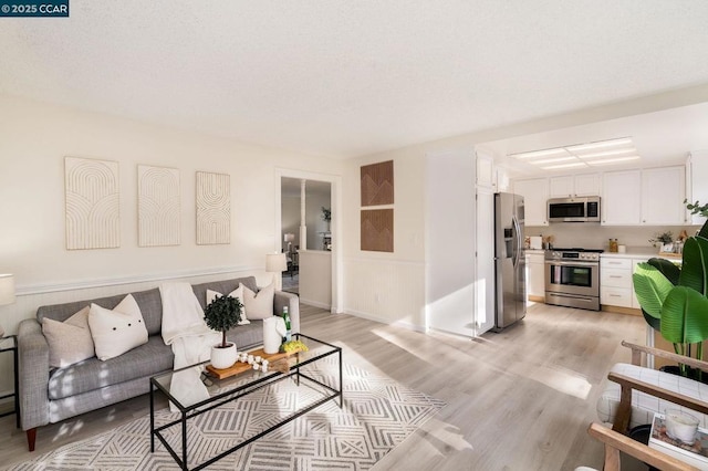 living room featuring light hardwood / wood-style floors