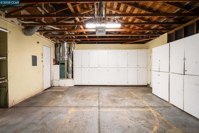 garage with electric panel