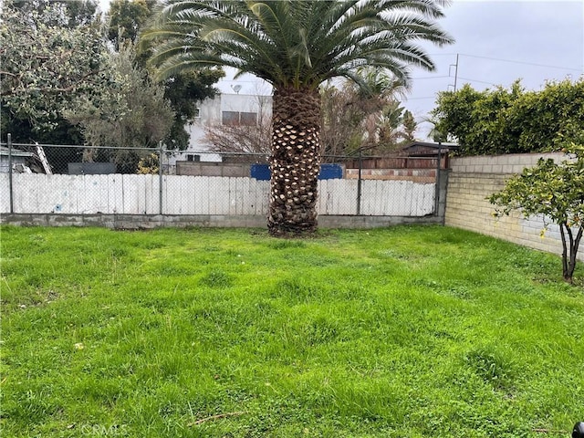 view of yard featuring fence