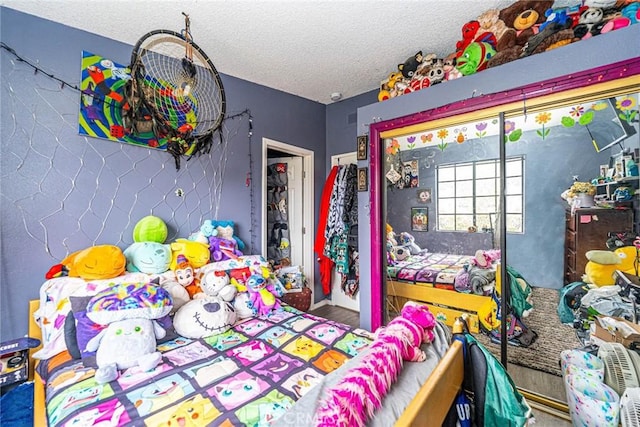 bedroom with a textured ceiling