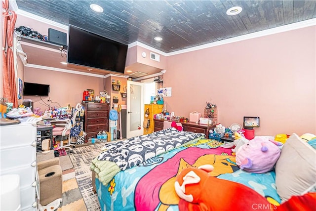 bedroom featuring ornamental molding