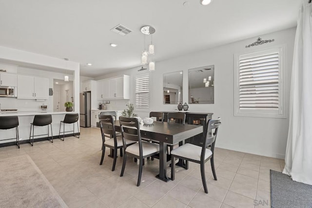 view of tiled dining area