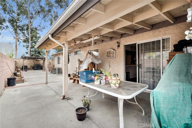 view of patio / terrace with central air condition unit