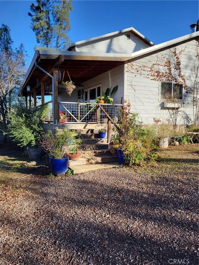 exterior space featuring a porch