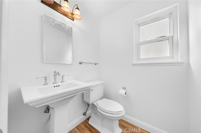 bathroom featuring toilet and hardwood / wood-style flooring