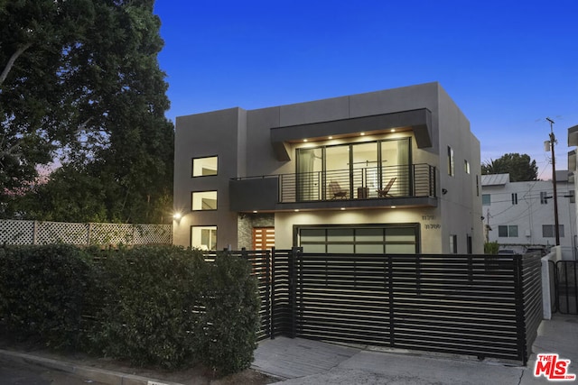 contemporary house with a balcony