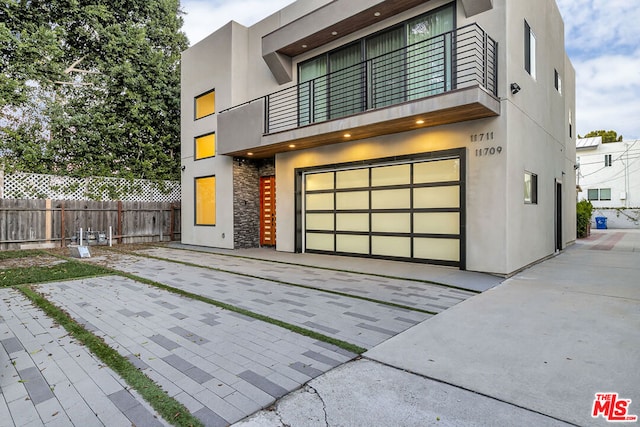 contemporary house featuring a garage