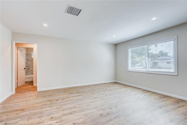 empty room featuring light wood-type flooring