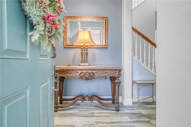 foyer featuring light wood-type flooring