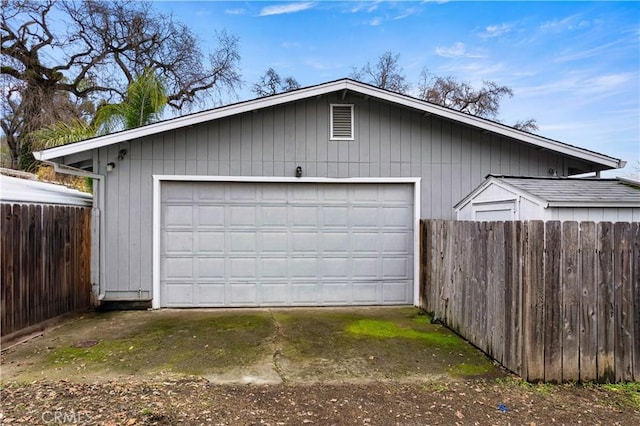 view of garage