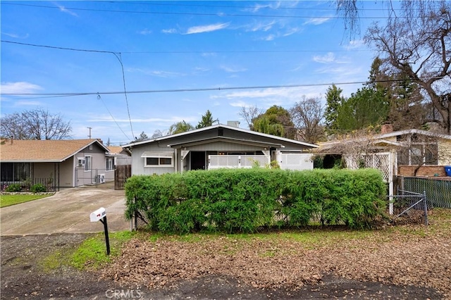 view of single story home