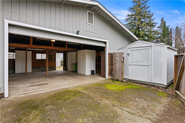 view of garage