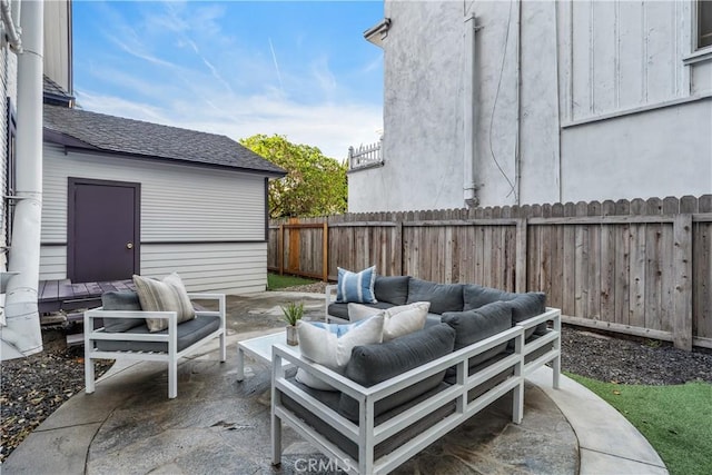 view of patio / terrace with an outdoor hangout area