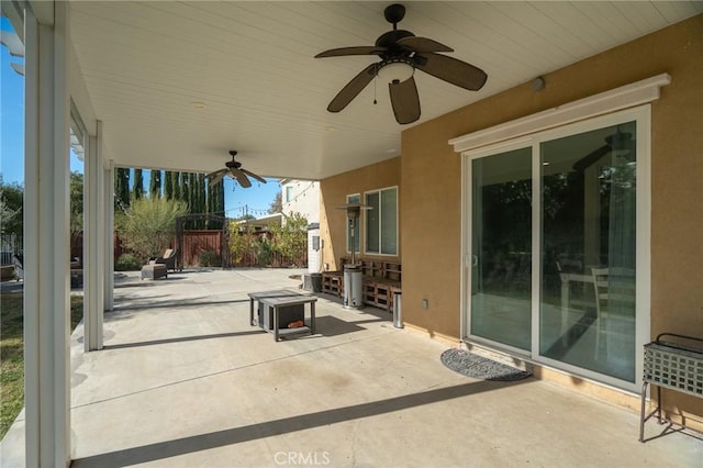 view of patio with ceiling fan