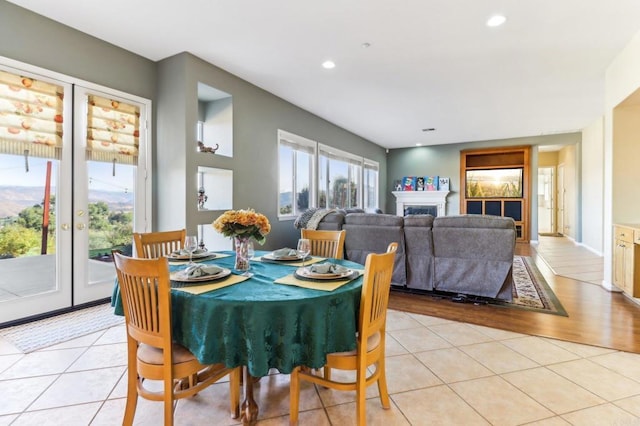 view of tiled dining area