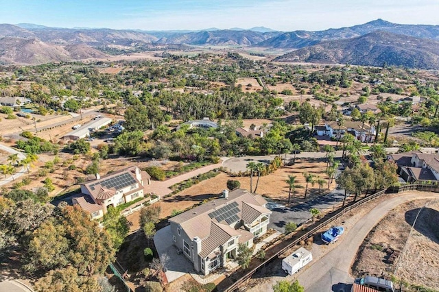 drone / aerial view with a mountain view