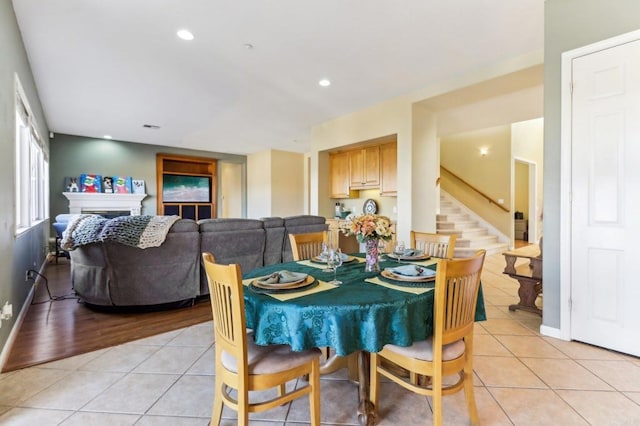 view of tiled dining room