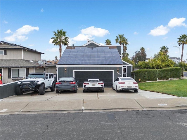 view of front of home with solar panels