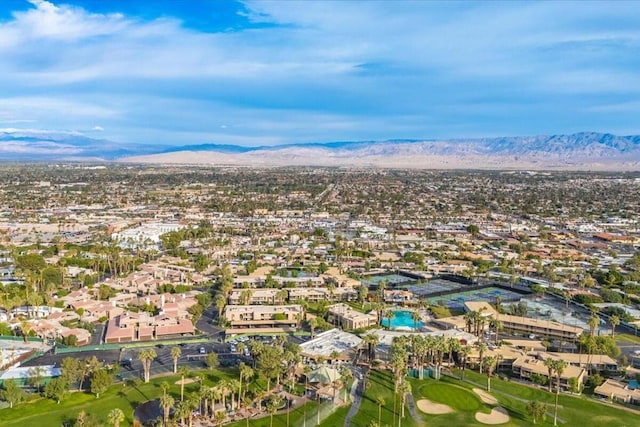 aerial view with a mountain view