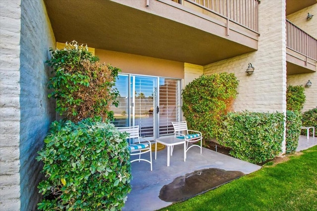 view of patio / terrace featuring a balcony