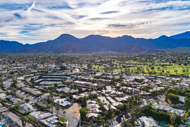 aerial view with a mountain view