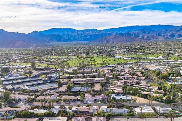 aerial view with a mountain view