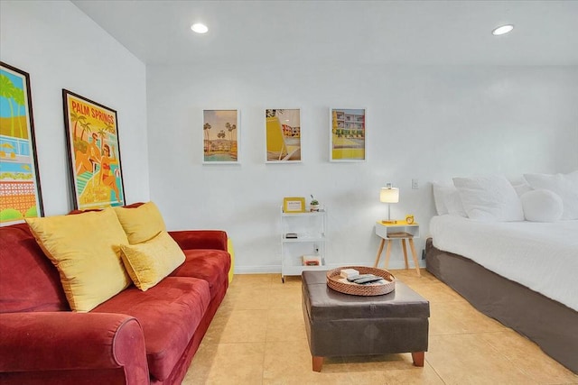 interior space with light tile patterned floors