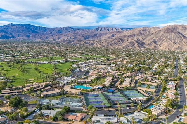 aerial view featuring a mountain view