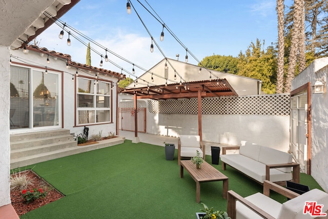 view of patio / terrace with an outdoor hangout area