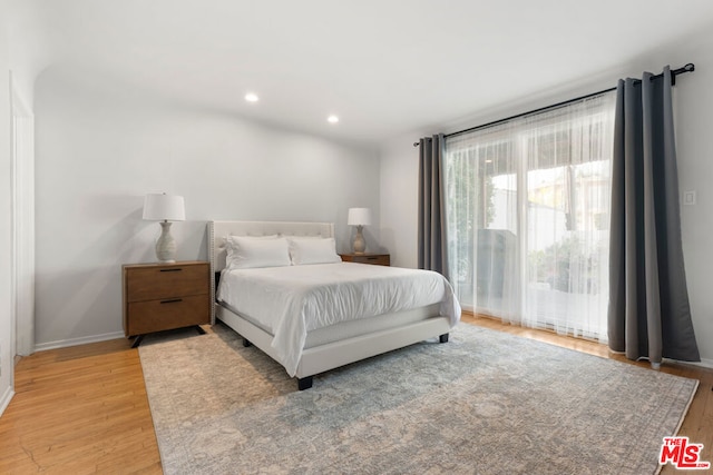 bedroom featuring light hardwood / wood-style flooring