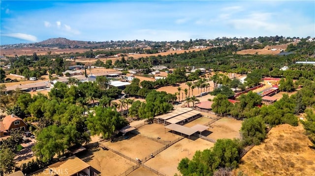 drone / aerial view with a mountain view