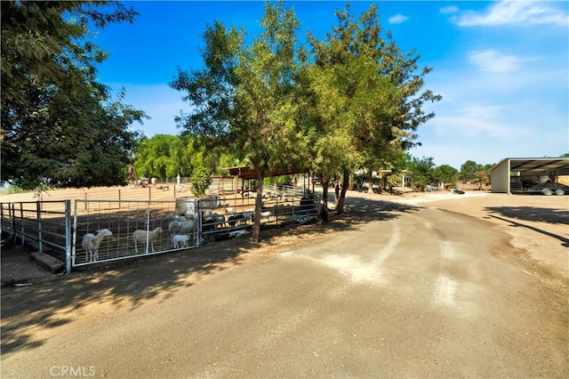 view of road featuring a rural view